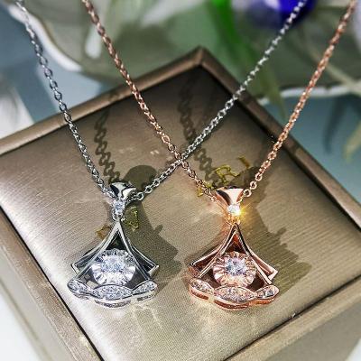 China Rose Gold Elegant Fashionable Romantic Silver Zircon For Women Clavicle Chain Gift Boho Bling Necklace for sale