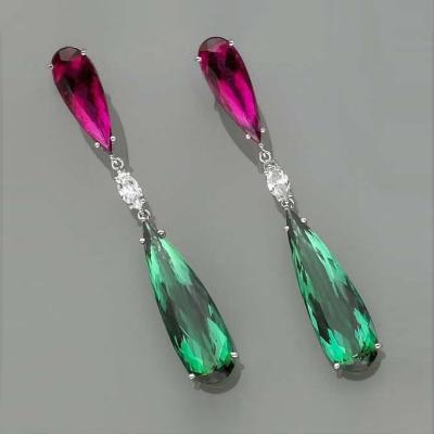 China Vintage Water Drop 3 Colors Jewelry Romantic Wedding Pierced Crystal Rhinestone Dangle Earrings Women for sale