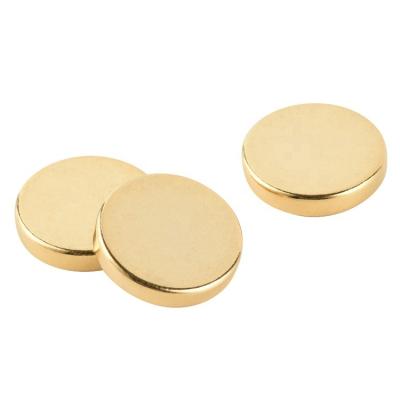 China Industrial Magnet Factory Rare Earth Magnet Gold Coating NdFeB Disc Neodymium Direct Gold Plated Magnets for sale