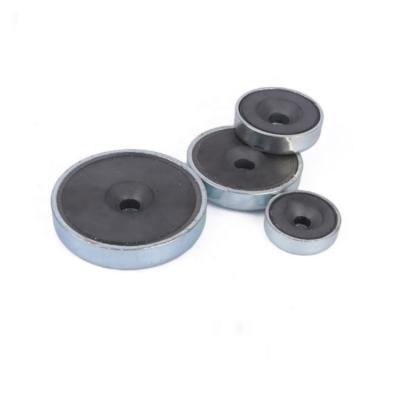 China Factory Super Strong Screw Ferrite Pot Magnet Ceramic Countersunk Magnetic Base Mount Holder for sale