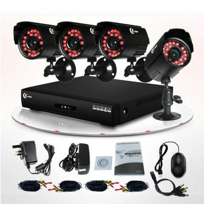 China 600TVL IR 4 Channel Full D1 CCTV DVR Video Surveillance System For Home for sale