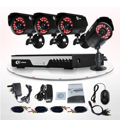 China H.264 Wireless Home CCTV Camera Kits 600TVL IR HMDI 4 Camera Security System for sale