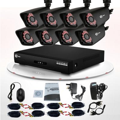 China CMOS 900TVL IR 8CH Video-Überwachungssystem CCTV DVR volles D1 H.264 Ausrüstungs- zu verkaufen