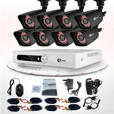 China High Resolution Indoor Bullet 720P 1.0MP Camera DVR 8 Channel CCTV Camera Kit for sale