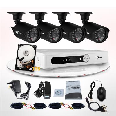 China Outdoor 700TVL H.26 CCTV Surveillance System IR-cut  / 4 Channel Camera DVR Kit for sale