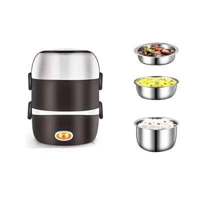 China Hot Selling Lunch Box Electric Heating Viable Cooking Lunch Box Portable 304 Stainless Steel /Student/Worker Desk for sale