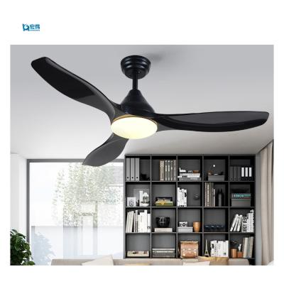 China 220V 48Inch Rustic European Style Black Indoor and Outdoor LED Remote Control Ceiling Fans with Lights for sale