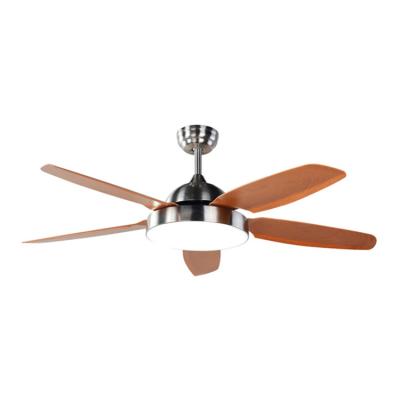 China With Wholesale Price Style Walnut Wood Color Light Modern Blade Ceiling Fan Led Light For Home for sale