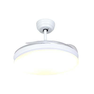 China With Light Modern High Quality Simple Round Lights Home Decorative Invisible Ceiling Fan Lamp for sale