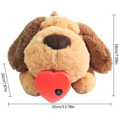 China Wholesale Plush Stuffed Toys Factory Pet Toy Dog Anxiety Companion Plush Heartbeat Puppy Bear Sheep Hippo Heartb Eatpet for sale