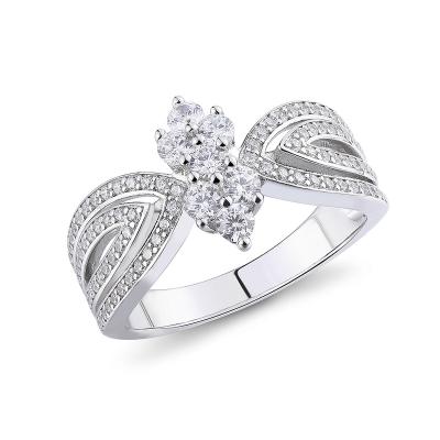 China Fashion TRENDY High Quality Women's Handmade Jewelry 4A CZ Silver 925 Rings For Girls for sale