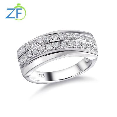 China TRENDY Hot Selling Branded Fine Jewelry CZ Gemstone Fashion 925 Sterling Silver Wedding Rings For Women for sale