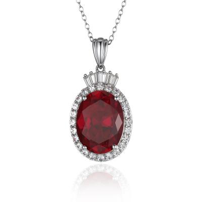 China High Quality Accessories 925 Sterling Red Sliver Necklace Silver Vintage Gemstone Jewelry for sale