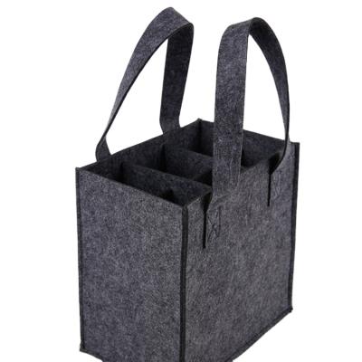 China New Portable Multi-bottled Felt Bag Recyclable Custom Wine Bag Handle Felt Wine Bag Creative Handle Felt for sale