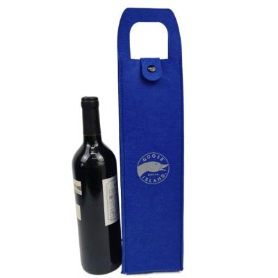 China High Quality Moisture Proof Felt Wine Tote Bag Felt Simple Wine Bottle Wine Felt Bag With Handles for sale