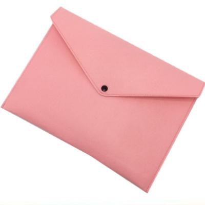 China Eco - Friendly Folder Holder With Button Closure Soft Envelope Bag Briefcase Felt Document Bag Folder for sale