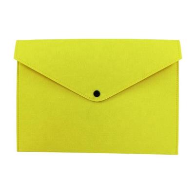 China Document Holder Button Snap Design Soft Envelope Bag Felt Folder Holder A4 Felt Document Bag Folder for sale