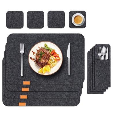 China Table Felt Place Mat Set Viable Mats Non Slip Heat Resistant Felt Place Mat Coaster For Dining Table for sale