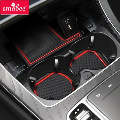 China Durable/Waterproof Smabee Fit For Benz EQC Accessories Door Slot Cup Mats Cover Car Sticker Styling Anti-slip Rubber Groove Pad Anti Slip Mat for sale