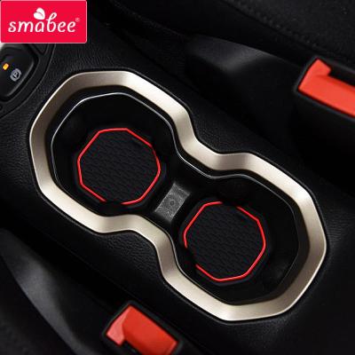 China Waterproof / SMABEE 2016 - 2018 Door Slot Cup Mat For JEEP RENEGATE Accessories Durable Anti-Slip Anti-Skid Mats Door Pad Rubber Coaster Car Sticker for sale