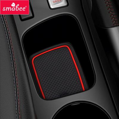 China Durable/SMABEE Door Slot Cup Waterproof Anti-Slip Mat For Renault Clio 4 Interior Cup Holders Clio4 Accessories Rubber Pad Mats Coaster Skidproof for sale