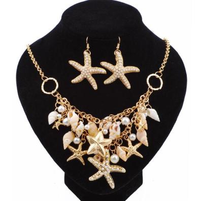 China QQ675 Hot Sale Fashion Starfish Casual/Sporty Jewelry Sets Alloy Gold Jewelry Set Women Jewelry Set Wholesale for sale