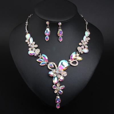 China CLASSIC Good Quality Wholesale Crystal Jewelry Set Flower Wedding Jewelry Set Fashion XL79 Luxurious Jewelry Set for sale