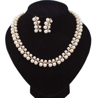 China Hot Selling Fashion BOHEMIA Pearl Jewelry Sets Alloy Gold Jewelry Set Women Wholesale Jewelry Set QQ670 for sale