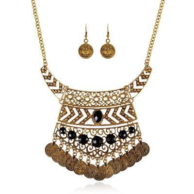 China ZQT485 Vintage Jewelry Set Fashion Casual/Sporty Hot Selling Necklace and Earring Set Coin Jewelry Set Wholesale for sale