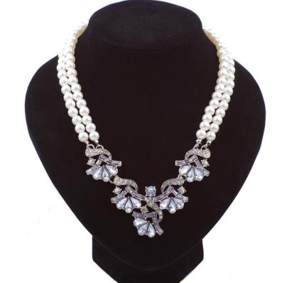 China Fashion Fashion Pearls Necklace Vintage Rhinestone Choker Necklaces Women Wholesale Necklace QQ667 for sale