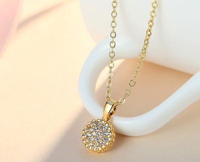 China CLASSIC High Quality Cubic Zirconia Necklaces Copper Alloy Jewelry Fashion Choker Small Pendant Necklaces Real Gold Plated BQD18 for sale