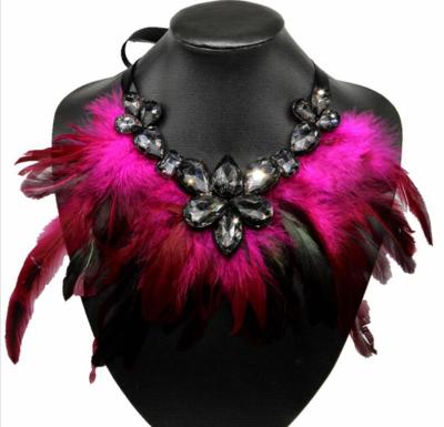 China Hot Selling BOHEMIA JM68805 Fashion Feather Necklace Women's Trendy Choker Necklaces Six Colors for sale