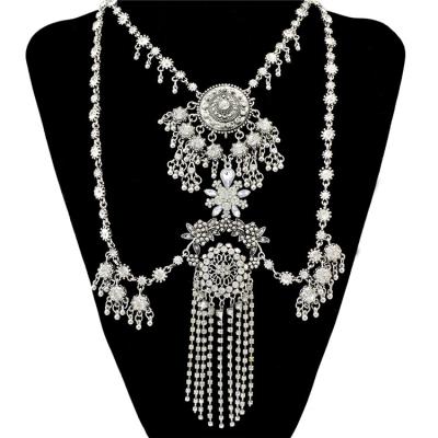 China Fashion YLN6422 High Quality Casual/Sporty Alloy Vintage Jewelry Necklace Rhinestone Chunky Necklaces For Women for sale