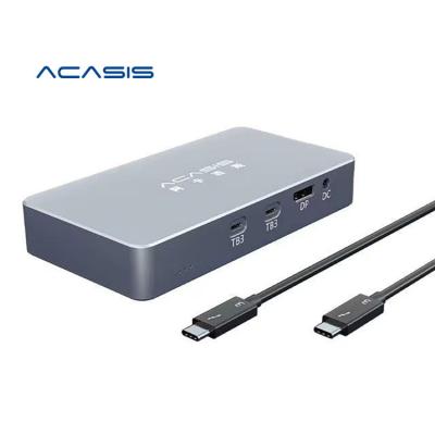 China Acasis M.2 NVME HDD Enclosure USB4.0 Aluminum Dual Disk Docking Station Type C to USB 3.0 Hard Disk Box for laptop&macbook for sale