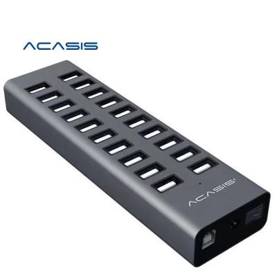 China USB 2.0 Switch 20 Port Hub High Speed ​​Fast Data Transfer Charger Splitter External Power 12V7.5a Adapter For Phone Tablet for sale