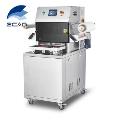 China Semi Automatic Plastic Food Tray Vacuum Skin Sealing Packaging Machine Food Vacuum Tray Sealer DQ330VSL for sale