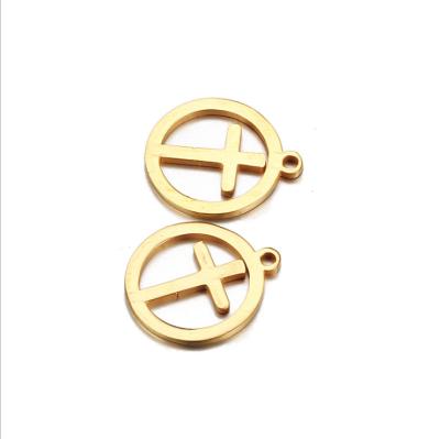 China FASHIONABLE Minimalist Stainless Steel 18k Gold Cross Underwear Charm for sale