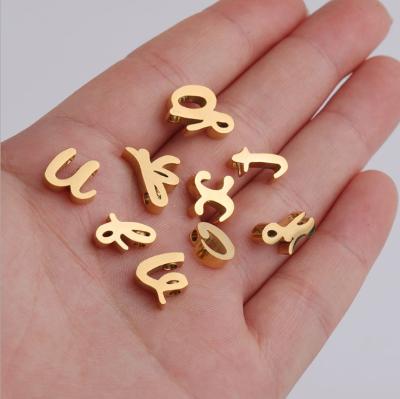 China TRENDY Fashion Europe Stainless Steel 8mm Slide Single Initial Bead Letter Charms Alphabet for sale