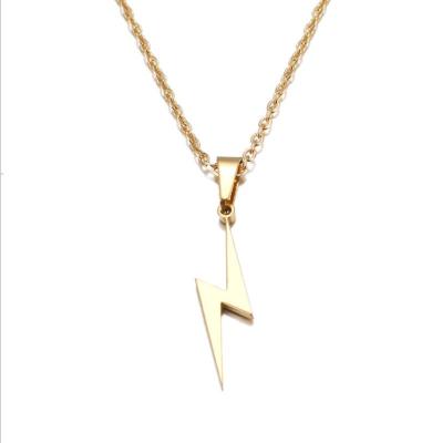 China Best Selling Trendy Fashion Stainless Steel Gold Lightning Bolt Charm for sale