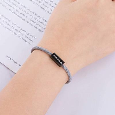 China AB0001 fashion unique men women bracelets, designer charms for diy bracelet, stainless steel nylon custom bracelet for sale