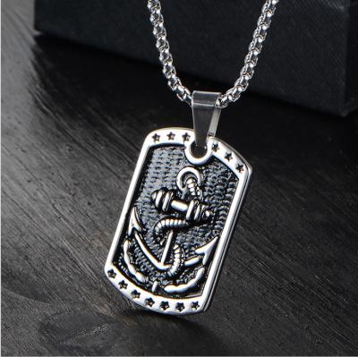 China CLASSIC Personalized Stainless Steel Classic Anchor Male Pendant Necklace for sale