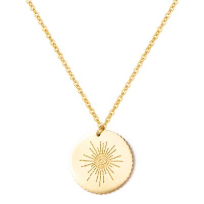 China FASHIONABLE Delicate Sunshine Gold Stainless Steel Europe Fashion Women Pendant Necklace for sale