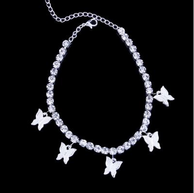 China Europe TRENDY Top Selling Butterfly Zinc Alloy Crystal Anklet For Women for sale