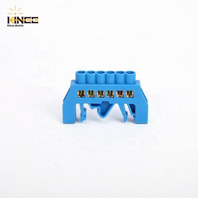 China HC-008 ABS Din Rail Type Terminal Block 6holes for sale