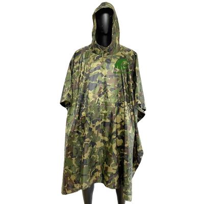 China Best Kango Rain Rip-Stop Poncho Military Camouflage Nylon Rain Poncho PVC Travel Portable Rain Poncho for sale