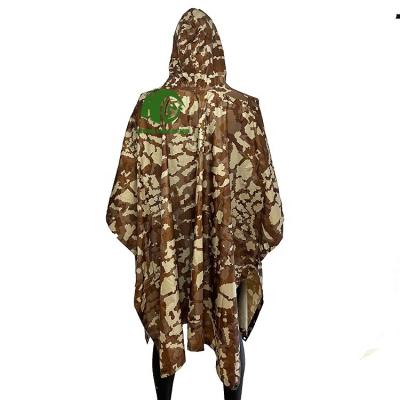 China Outdoor Weather Camouflage Oxford Fabricwheelchair Emergency Pe Rain Ponchos Custom Outdoor Raincoats for sale