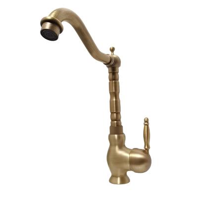 China Antique Brass Kitchen Faucet Basin Faucets Metered Bronze Ceramic Valve Core Can Be Used Tens Of Thousands Of Times for sale