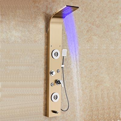 China 2021 new sliding bar design thermostatic bathroom led shower panel for sale