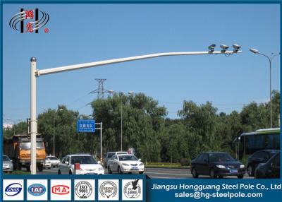 China Single/Double Arms Camera Mounting Post Traffic Monitoring Galvanised Steel Pole for sale