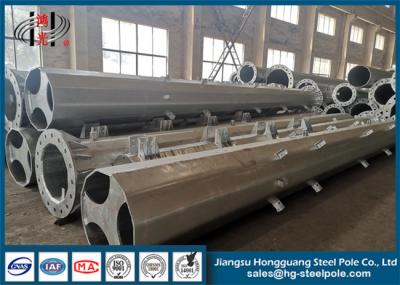 China Low Voltage Hot Roll Steel Galvanized Pole For Power Distribution Line 10KV for sale